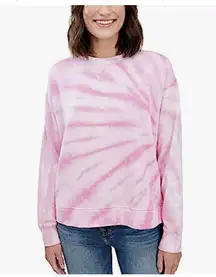 🆕 NWT Splendid Pink White Tie Dye Cozy Crewneck Pullover Sweatshirt, Small