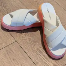 TOMS Womens 11 Alpargata Mallow Crossover White Repreve Jersey Ombre ‎ Shoes