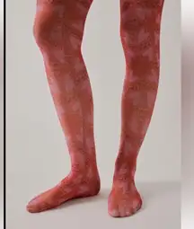 Free People FP x Anna Sui Heart Tights Red Pink One Size Printed NEW