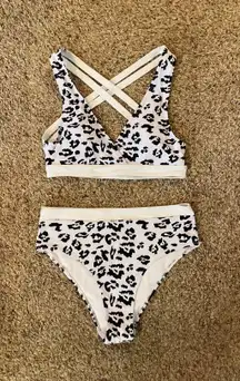 Leopard Print Criss Cross Back Bikini