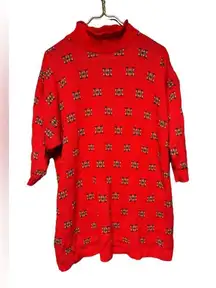 Authentic Vintage Red Sweater Dress Christmas Large/XL