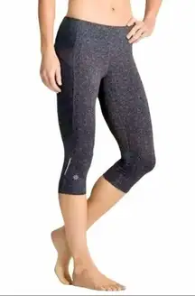 Athleta Women’s Size S Bare to Run Knickers Asphalt Starfruit Grey Crop Leggings