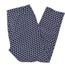 J McLaughlin Women's Navy Jacquard Style Slim Legs‎ Cotton Blend Pants Size 10