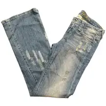 Hippie Denim Vintage Women’s Size 25 Blue Destroyed Rhinestone Embellished Jeans