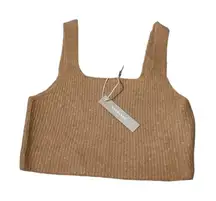 Everlane Camel Yak And Wool Blend The Cozy Stretch Knit‎ Cropped Tank Size M NWT