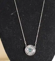 Mantra I Am Grounded Silver tone Link Chain Yoga Pendant Necklace Like New