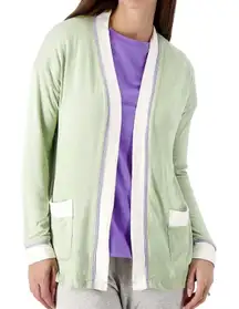 New Cuddl Duds Seriously Soft Open Front Cardigan Heather Green Size Medium