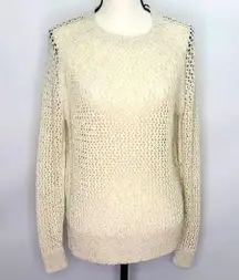 NWT All Saints Mesh Metallic Crew Sweater