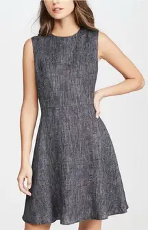 Theory Dart Mini Herringbone Sleeveless Fit & Flare Dress Size 10