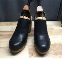 Kork-Ease Darby Slingback Clogs Women's 11 Black Leather Studded Comfort Shoes