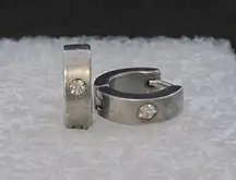 Cz Stainless Steel Hoop Earrings