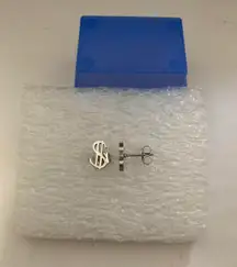 Dollar Sign Stainless Steel Stud Earrings 