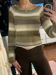 Womens agua blues knit long sleeve sweater