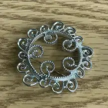 Sarah Coventry Scroll Brooch Pin Silver Tone