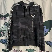 Camo mermaid and silver bling PINK zip up hoodie