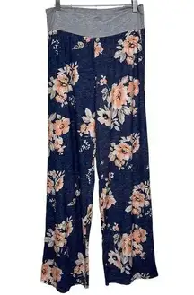 Floral Wide Leg High Waisted Soft Loungewear Comfy Pajama PJ Pants Size Medium