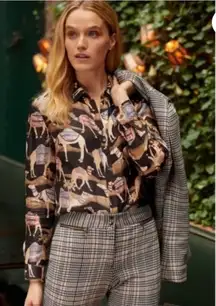 J.McLaughlin Darcey Silk-Bend Blouse Size: L