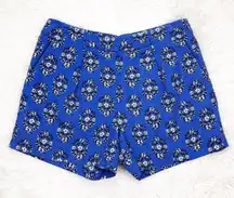 Madewell Mid Rise Pleated Deck Shorts Blue Floral Size 2