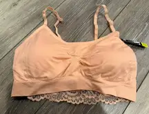 Peach Lace Trim Bralette