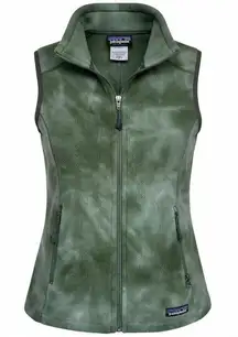 Patagonia Women’s Synchilla Fleece Vest Green Tie Dye Cloud Wash Size Small EUC