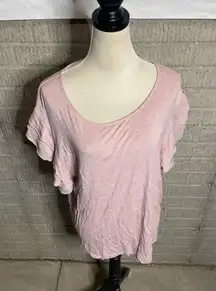 Jane And Delancey Light pink Flutter Sleeve Short Sleeve Top Size Large‎