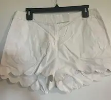 JCrew White Scalloped Shorts size 10