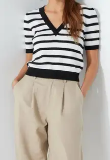 EMERSON FRY Luxe Emerson Knit Top, Mariner Stripe Tencel & Cashmere, Large