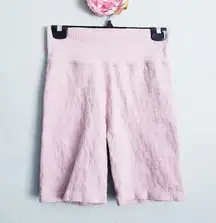 OFFLINE by Aerie Pink Floral Embossed Biker Shorts
