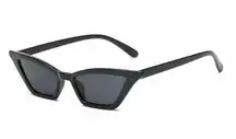 Vintage Retro Style Cateye Black Small Frame Sunglasses Futuristic