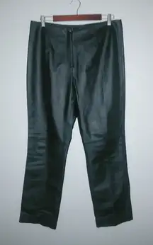 MetroStyle 14 33x30 Y2K Genuine Leather Flat Front Pants