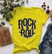 Rock N Roll Vintage Tee T-Shirt XS/S Bright Yellow NIP