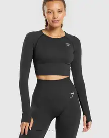 Long-sleeve Black Workout Top