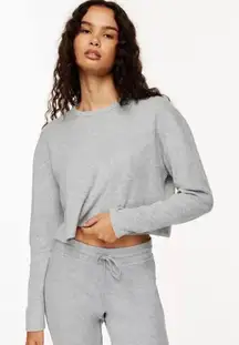 Aritzia Sunday Best Baby Relaxed waffle-knit longsleeve In Heather Gray