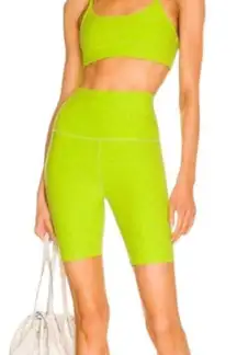 Women’s Beyond Yoga space dye high biker shorts Matcha Lime Green