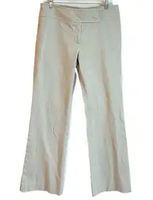BCBGMaxAzria Wide Leg Beige Chino Dress Pants Mid Rise Stretch Size 10 Pockets