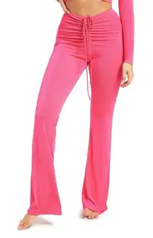 Good‎ American Shimmer Cover-Up Pants Hot Pink High Waist Swim Size Large NWT
