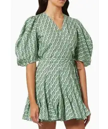 Rhode Womens Claudine Wrap Mini Dress Cotton Poplin Jawahar Garden Mint Size XL