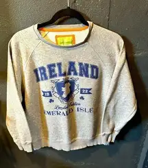 Women’s Trad Irish Vintage Grey Ireland Emerald Isle Sweatshirt Pullover Small