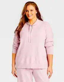 New Ava & Viv 1X Pink Cowl Neck Lightweight Sweater NWT