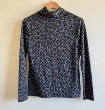 Ann Taylor Animal Print Long Sleeve Size S Knit Top Turtleneck