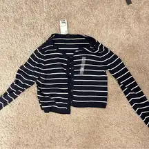 Uniqlo black and white sweater cardigan