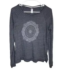 Alternative Earth Apparel Gray Mandala Long Sleeve Shirt Medium