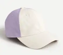 J. Crew Canvas Baseball Hat in Purple Cream Colorblock One Size