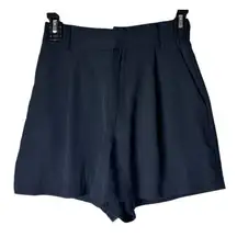 Zara Shorts Women XS Black High Rise Pleated Front Short Gothic Preppy Outdoor‎