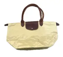 Sofft Nylon & Leather Shoulder Tote Bag Tan Khaki Purse