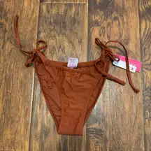 Burnt Orange Tie Bikini Bottoms