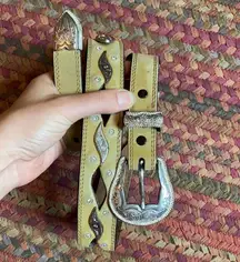 RETRO Y2K CRUEL GIRL BROWN LEATHER WESTERN BELT