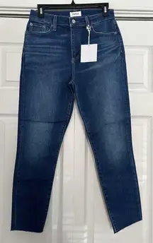 Pistola Aline High-Rise Skinny Crop Raw Hem Jeans in Catalina Blue Size 28