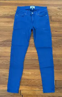 PAIGE Women's Royal Blue Skinny Jeans