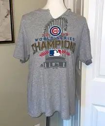 Majestic Gray Cut 2016 Chicago Cubs World Champion Short Sleeve T Shirt